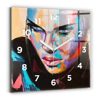 Négyzetes üvegóra 30x30 Egy nő portréja