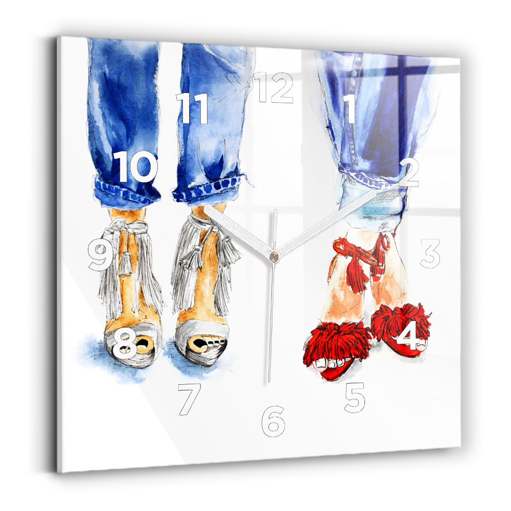 Szögletes fali üvegóra 30x30 Női magassarkú