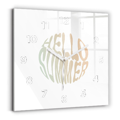 Szögletes üvegóra 30x30 Hello nyár!