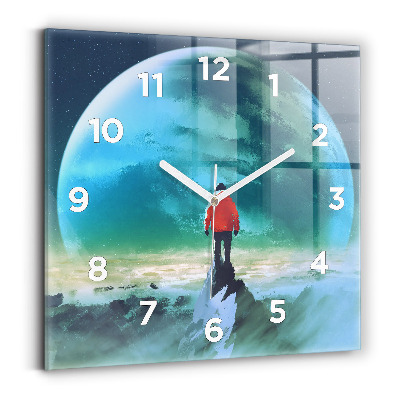 Négyzet alakú üvegóra 30x30 Ember a Holdon