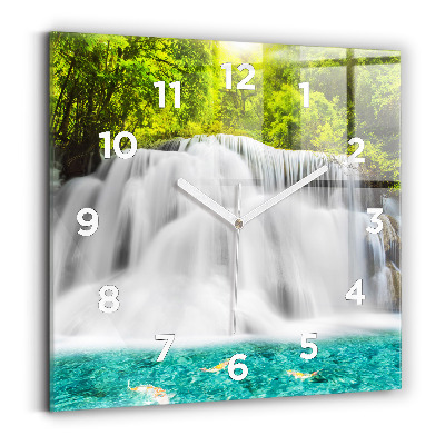 Szögletes fali üvegóra 30x30 Vízesés Thaiföldön