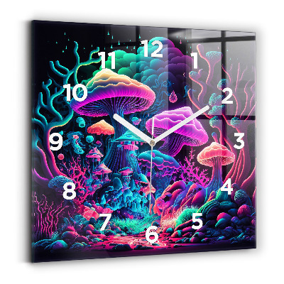 Négyzet alakú üvegóra 30x30 Neon gomba