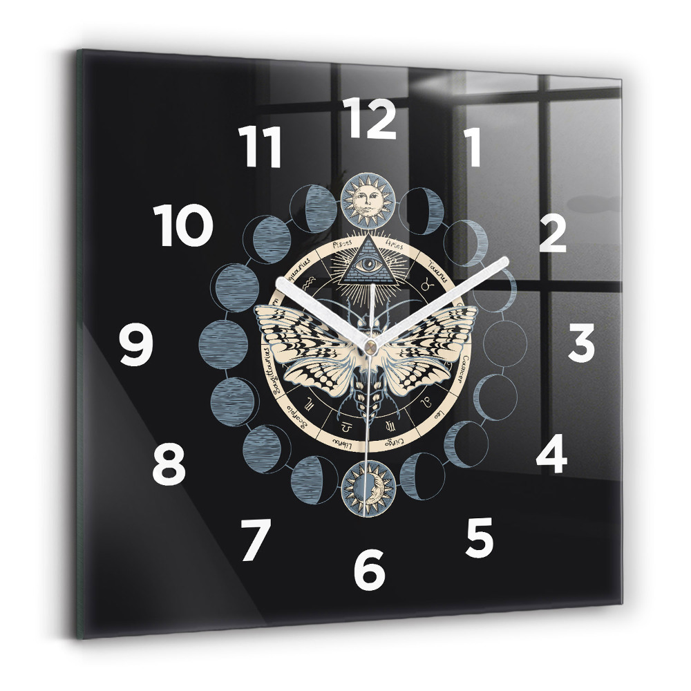 Szögletes fali üvegóra 30x30 Holdfázisok