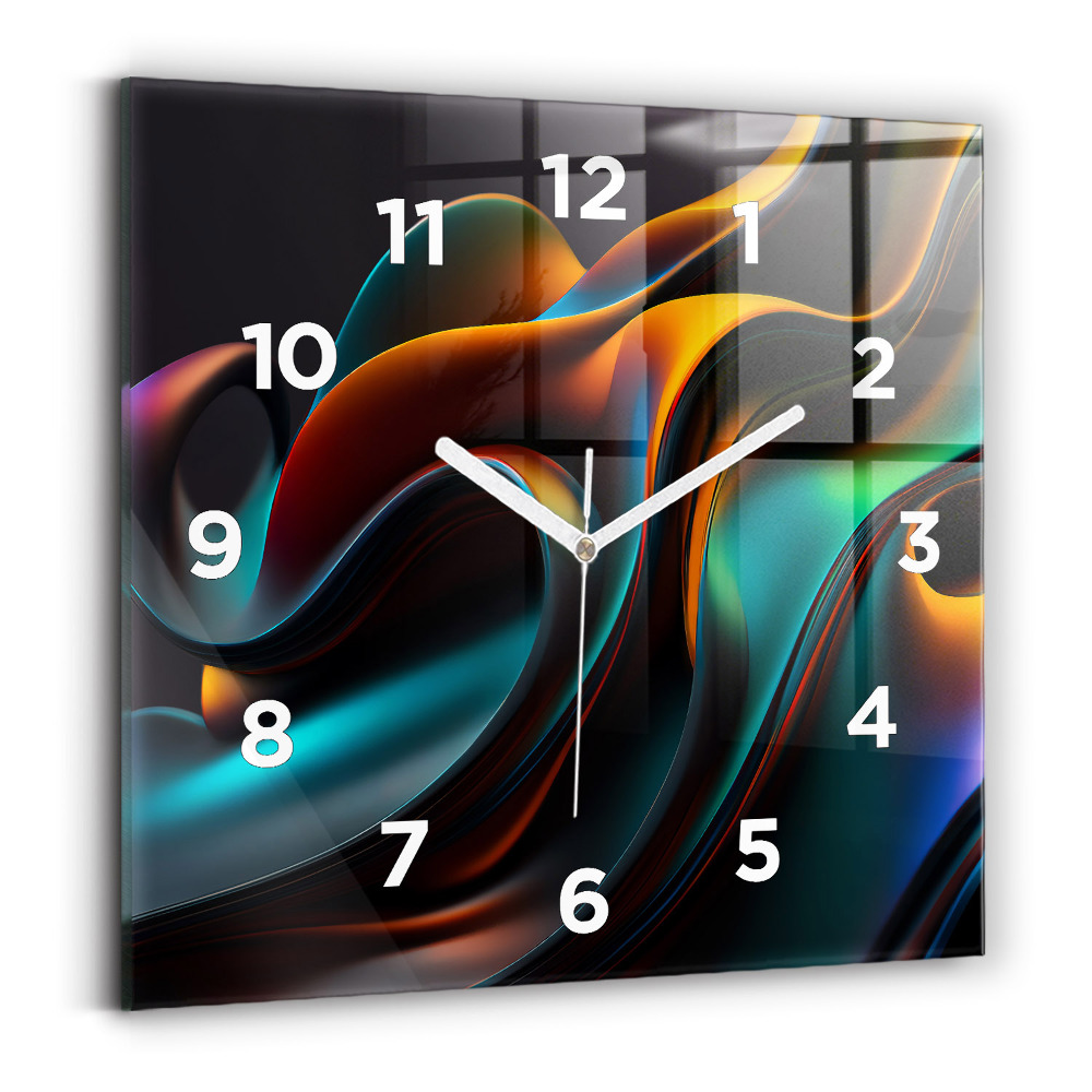 Négyzetes üvegóra 30x30 Futurisztikus hullám