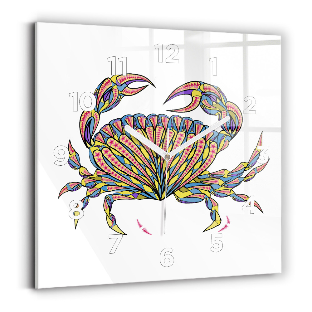 Négyzet alakú üvegóra 30x30 Etnikai rák