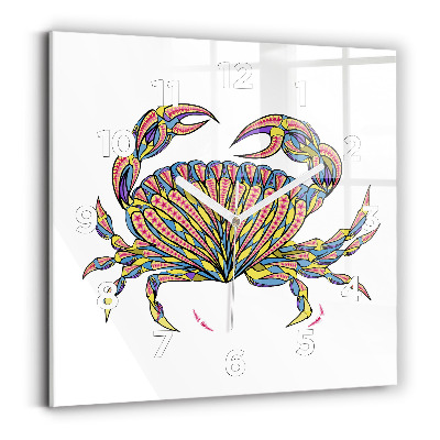 Négyzet alakú üvegóra 30x30 Etnikai rák