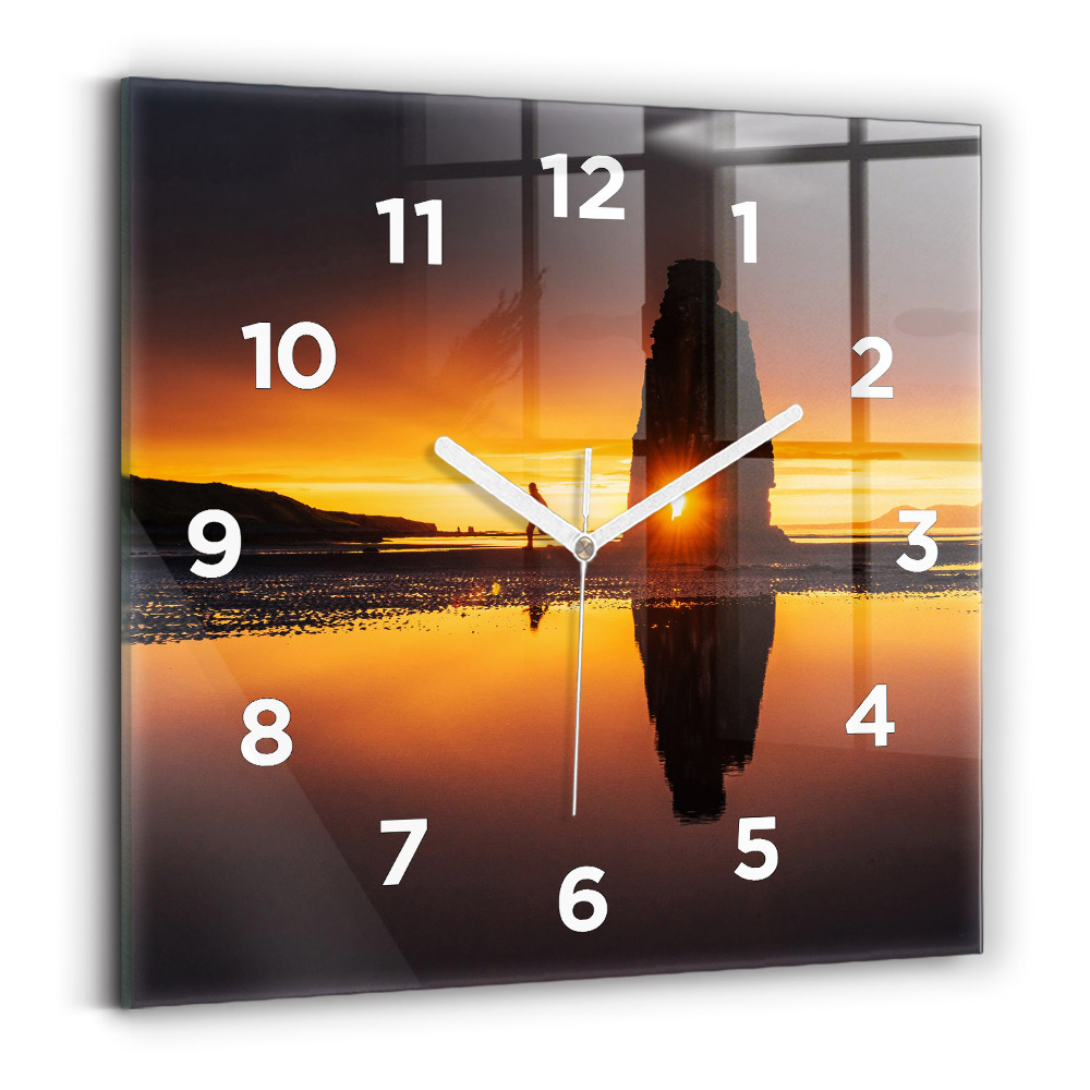 Szögletes fali üvegóra 30x30 Futó és naplemente