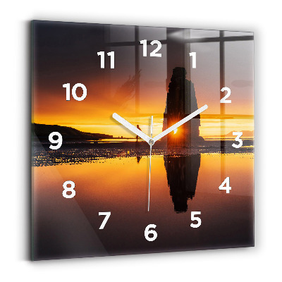 Szögletes fali üvegóra 30x30 Futó és naplemente