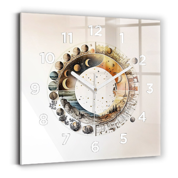 Szögletes üvegóra 30x30 Csillagászati óra