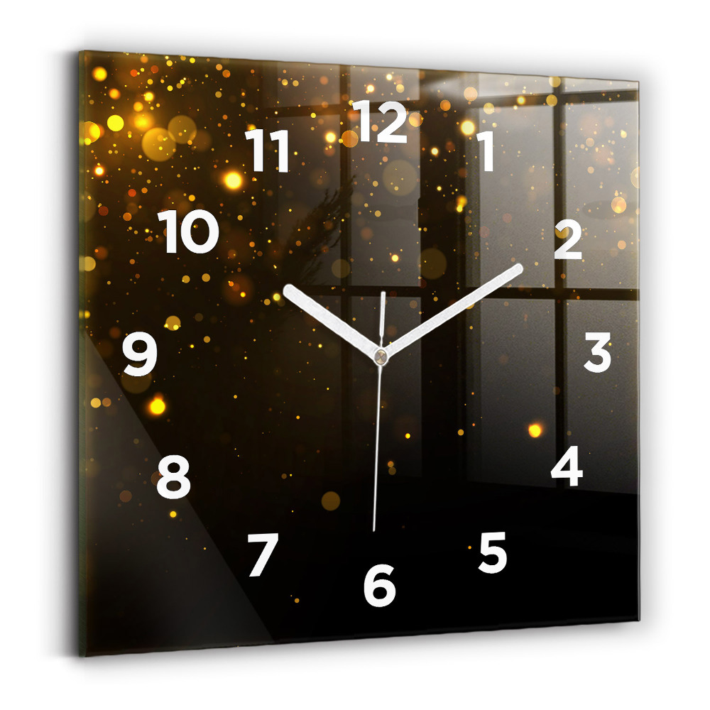 Négyzet alakú üvegóra 30x30 Arany virágpor