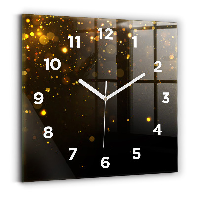 Négyzet alakú üvegóra 30x30 Arany virágpor