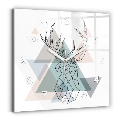 Szögletes üvegóra 30x30 Rénszarvas skandináv stílusban