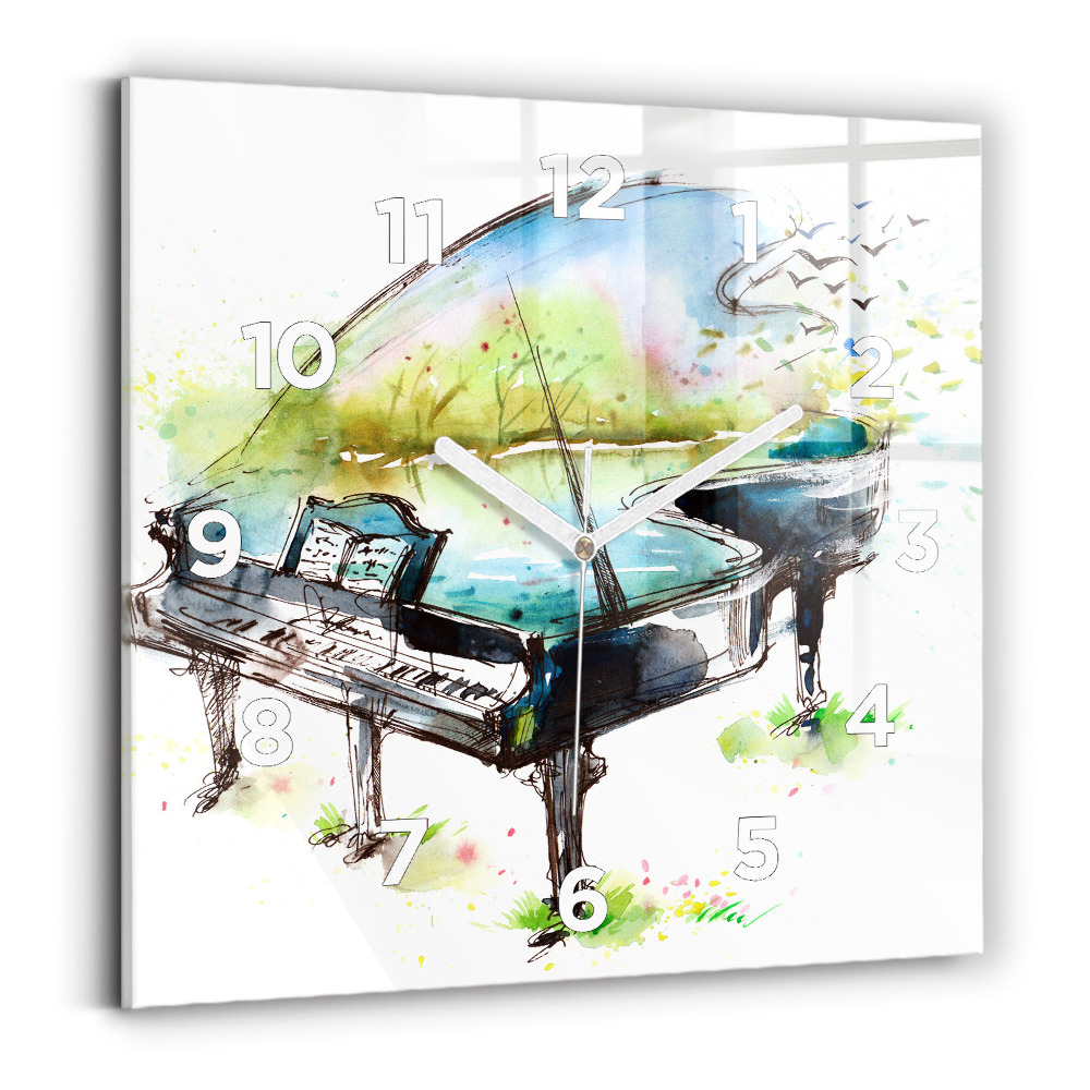 Négyzet alakú üvegóra 30x30 Illusztráció a 4 évszakról