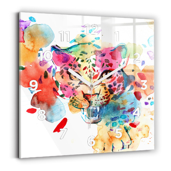 Szögletes üvegóra 30x30 Absztrakt vadmacska