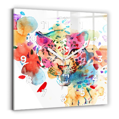 Szögletes üvegóra 30x30 Absztrakt vadmacska