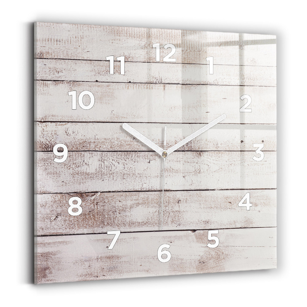 Szögletes üvegóra 30x30 Világos fa táblák