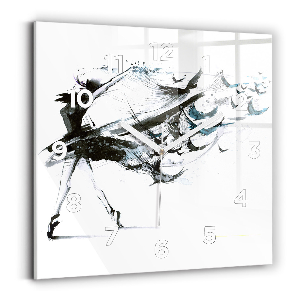 Szögletes üvegóra 30x30 Balettet táncoló nő