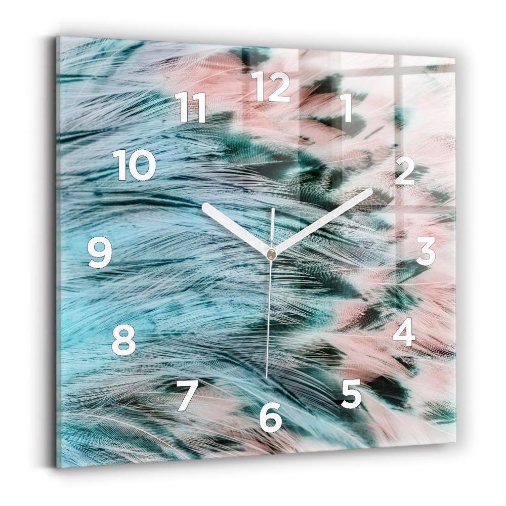 Szögletes fali üvegóra 30x30 Színes tollak