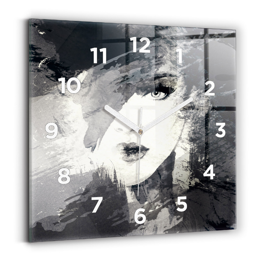 Szögletes fali üvegóra 30x30 Nő – akvarellek