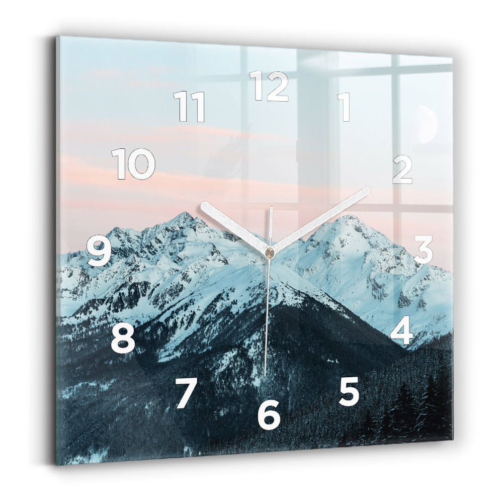 Szögletes fali üvegóra 30x30 Hegyvidék télen