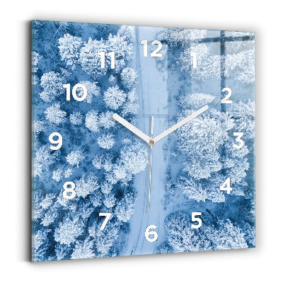 Négyzetes üvegóra 30x30 Erdő drónból