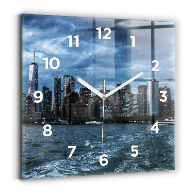 Szögletes üvegóra 30x30 New York-i panoráma