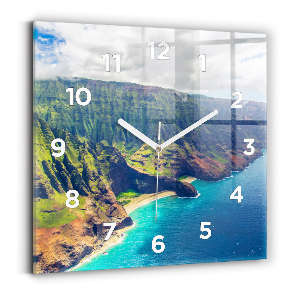 Szögletes üvegóra 30x30 Tenger Hawaii-on