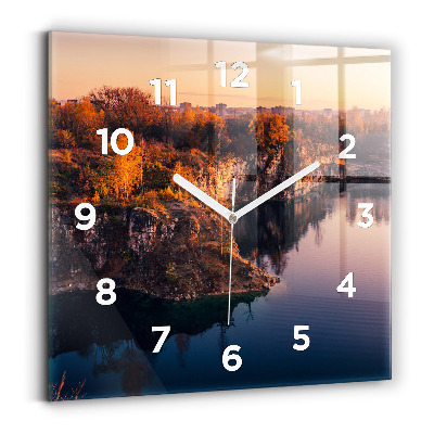 Négyzetes üvegóra 30x30 Krakkói Zakrzówek-tó