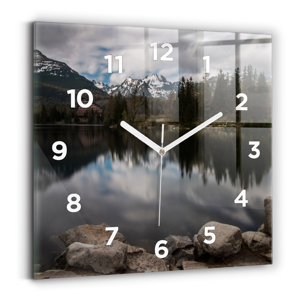 Szögletes fali üvegóra 30x30 Magas-Tátra Szlovákiában