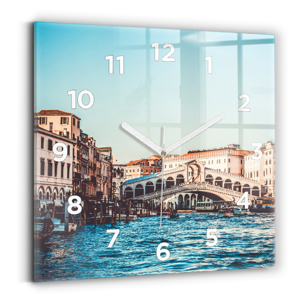 Szögletes üvegóra 30x30 Rialto híd Velencében