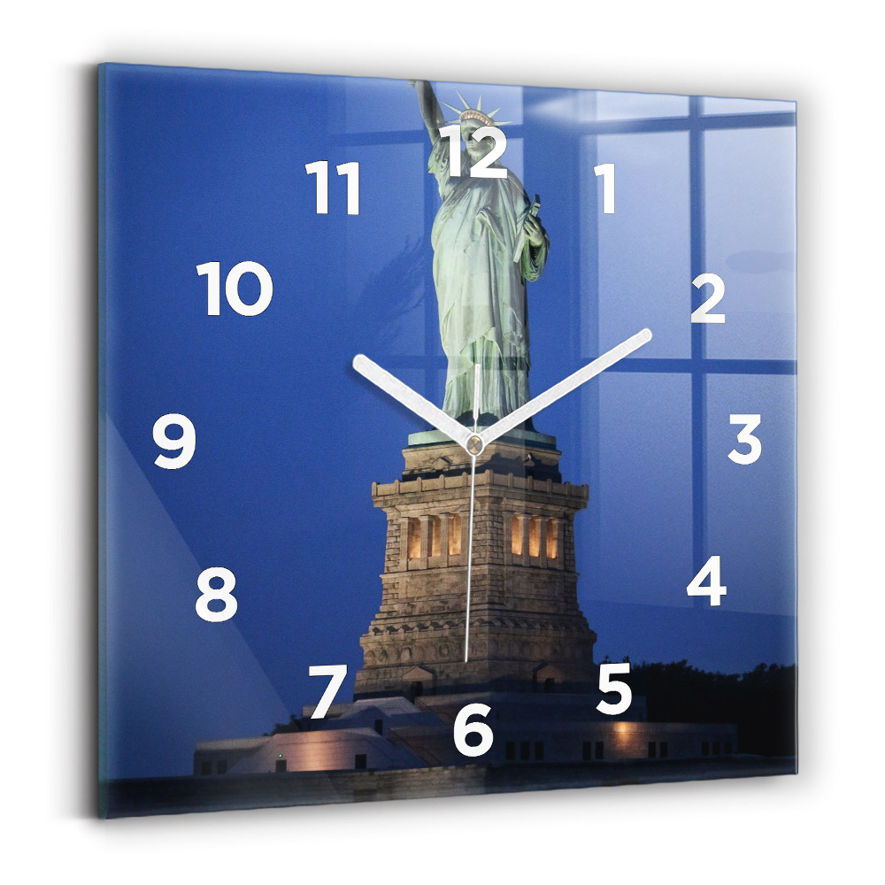 Négyzetes üvegóra 30x30 New York-i Szabadság-szobor