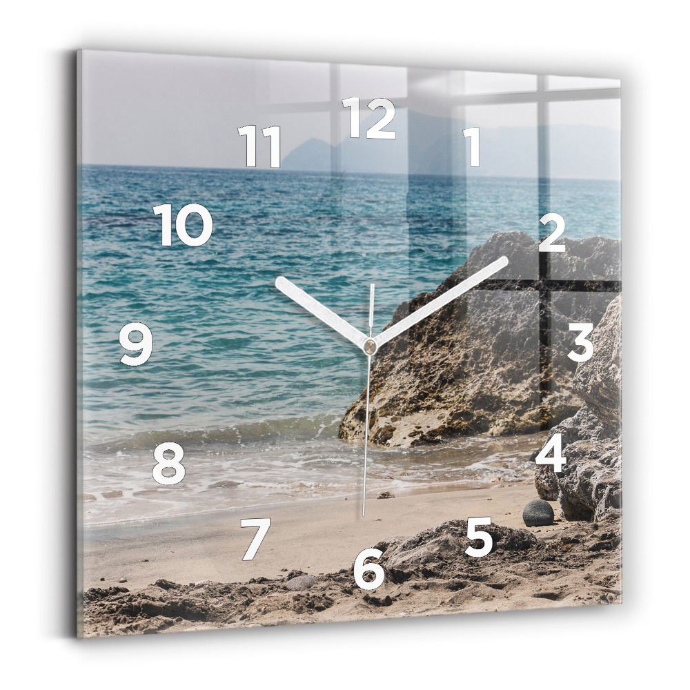 Négyzet alakú üvegóra 30x30 Kilátás a Földközi-tengerre