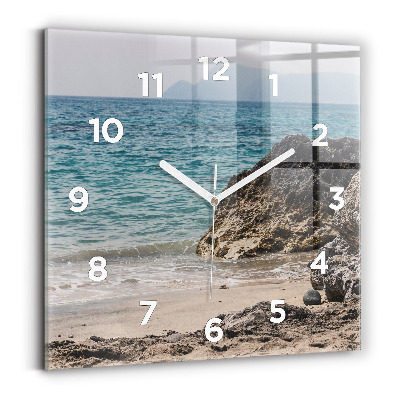 Négyzet alakú üvegóra 30x30 Kilátás a Földközi-tengerre