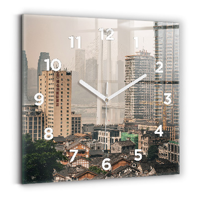 Szögletes fali üvegóra 30x30 Chongqing óvárosa