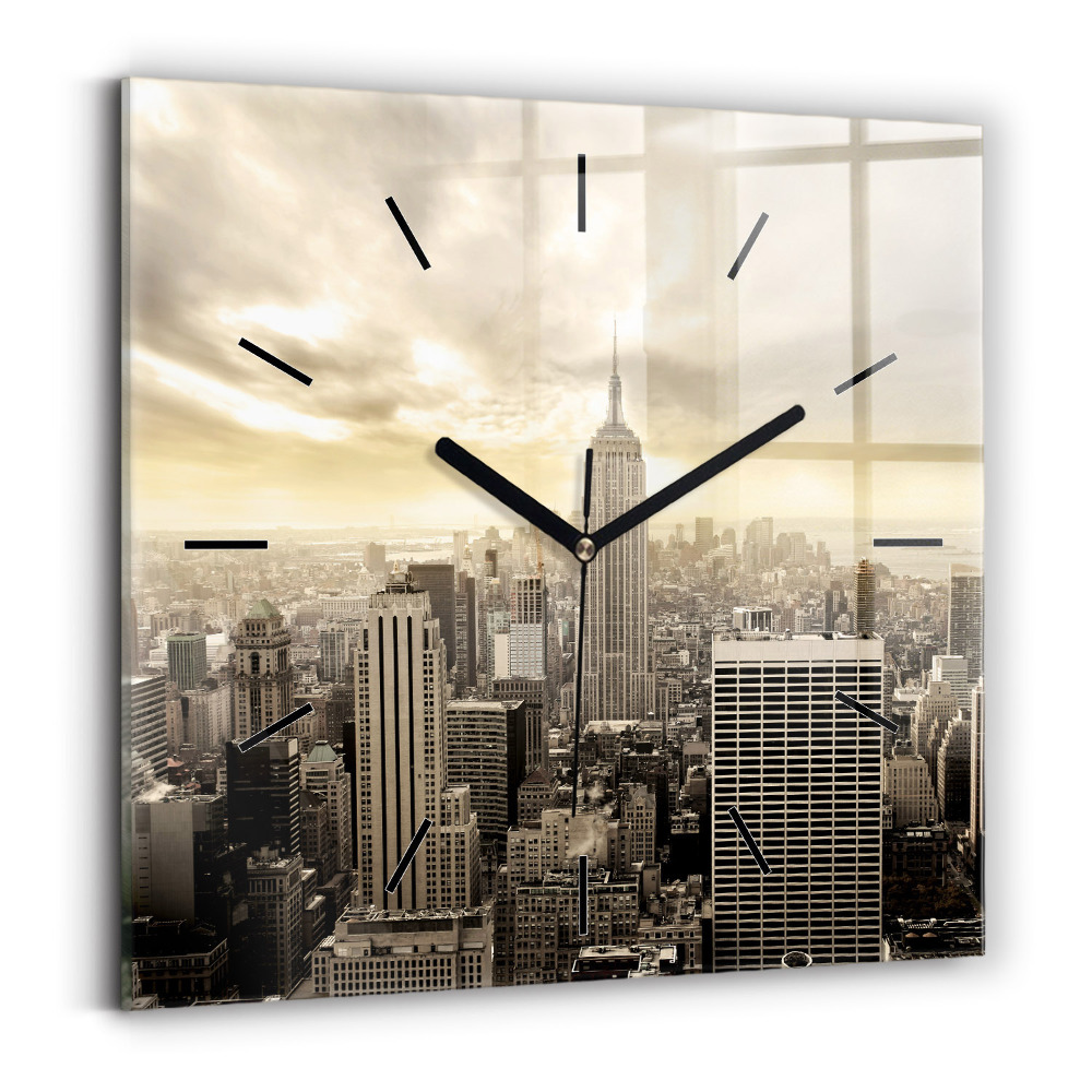 Szögletes üvegóra 30x30 Tornyok New Yorkban