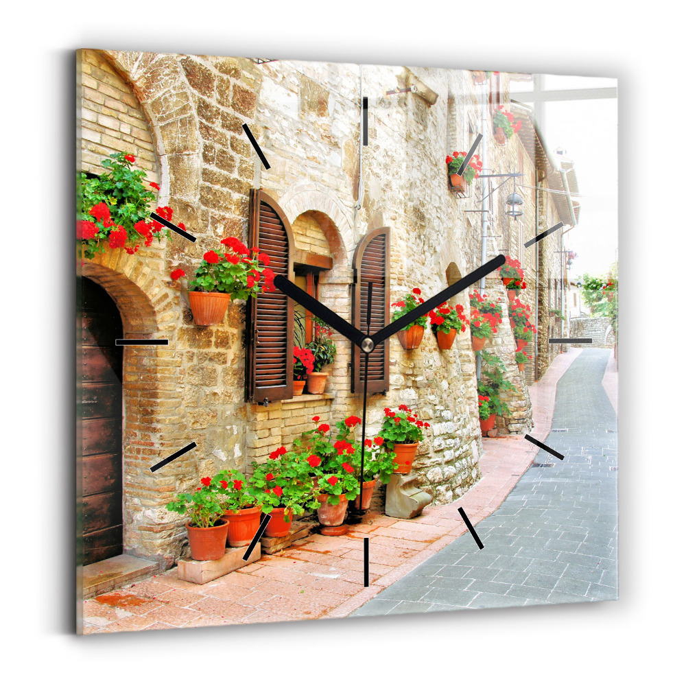 Négyzet alakú üvegóra 30x30 Festői utca