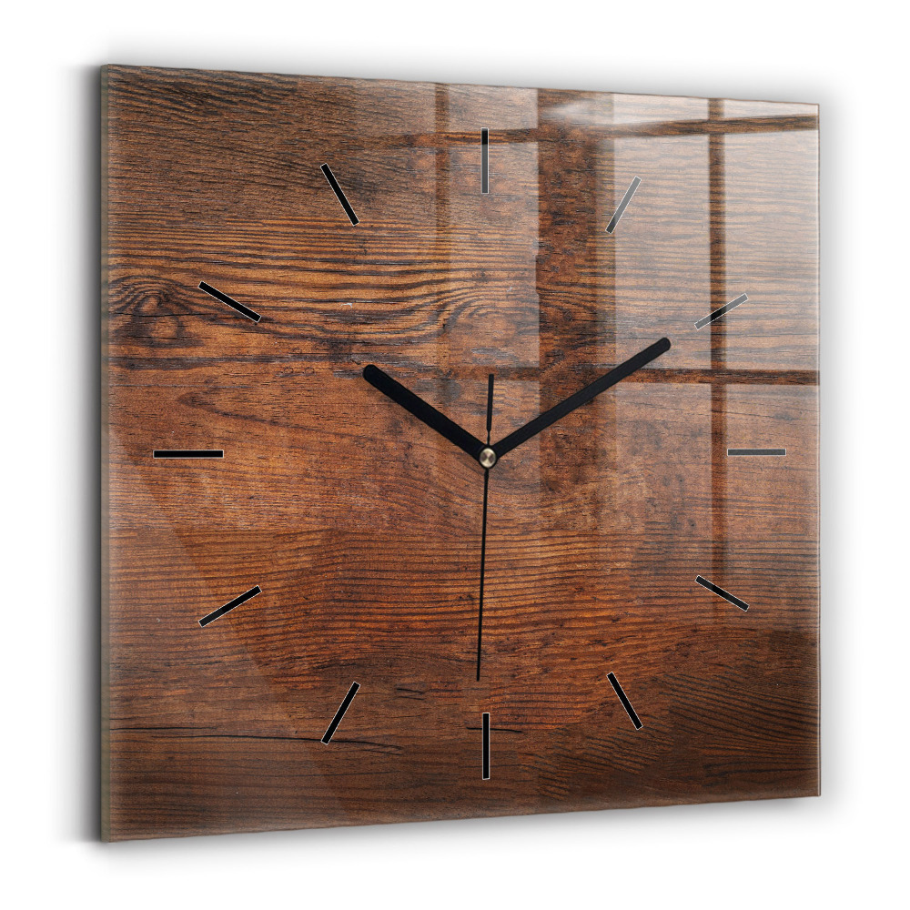 Szögletes üvegóra 30x30 Régi fa