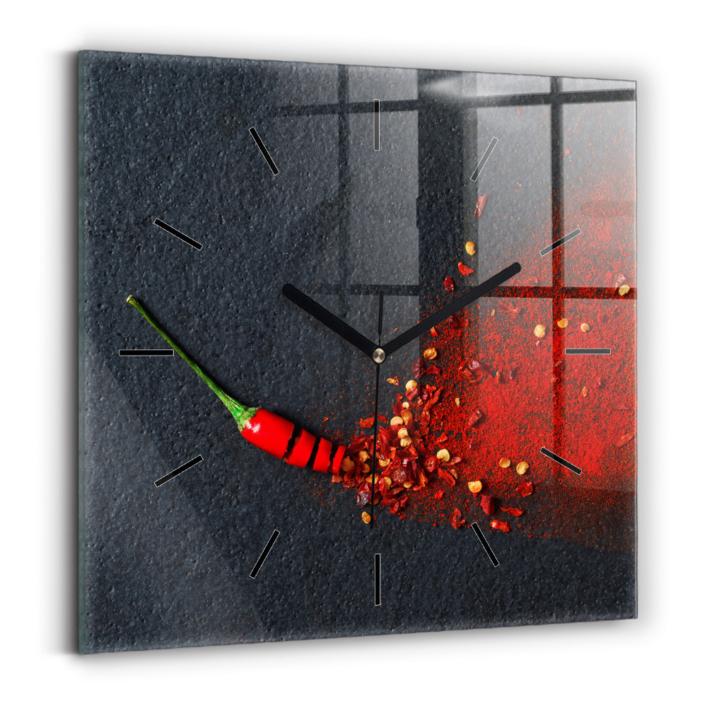 Szögletes fali üvegóra 30x30 Pirospaprika fűszer