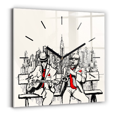 Négyzetes üvegóra 30x30 Jazz New Yorkban
