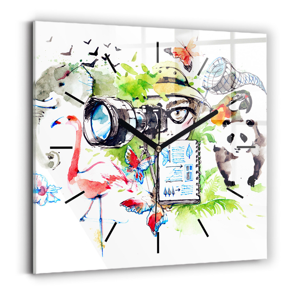 Négyzetes üvegóra 30x30 Zoológus