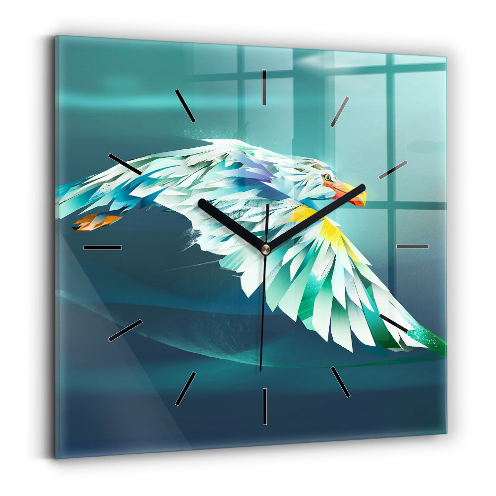 Négyzetes üvegóra 30x30 Egy repülő sas képe