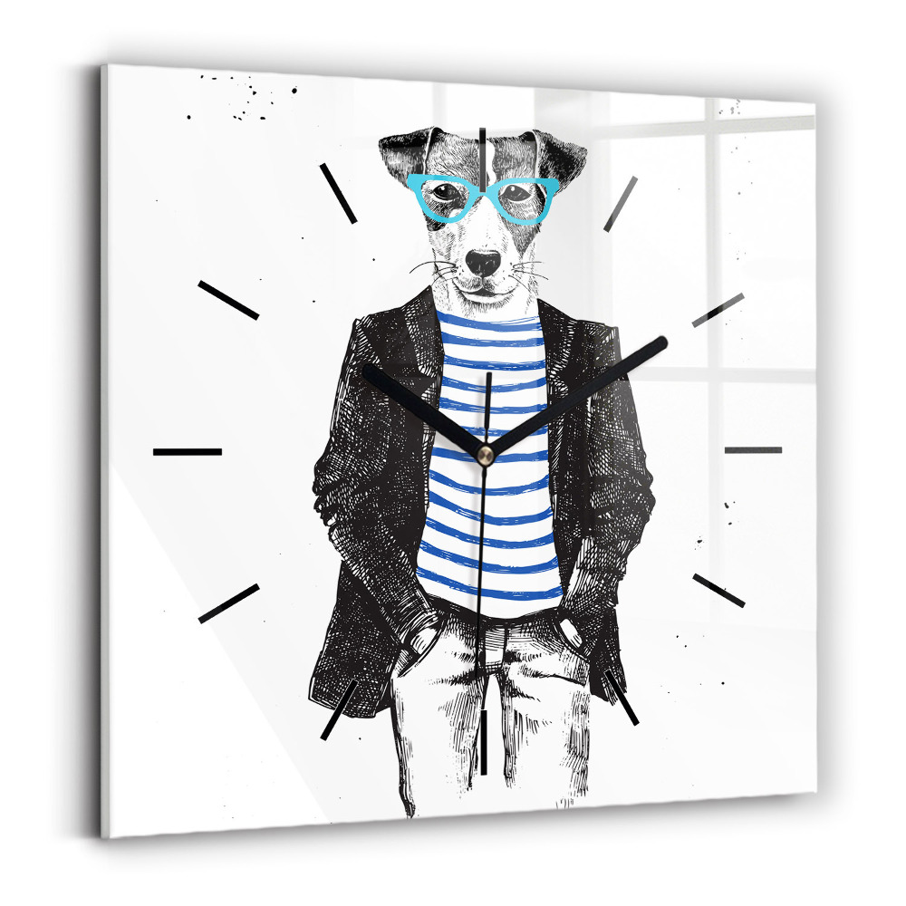 Szögletes üvegóra 30x30 Kutya az emberi testben
