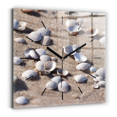 Szögletes üvegóra 30x30 Tengeri kagylók a tengerparton