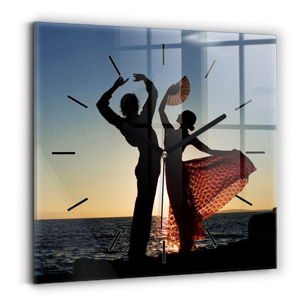 Négyzet alakú üvegóra 30x30 Spanyol tánc a tengeren