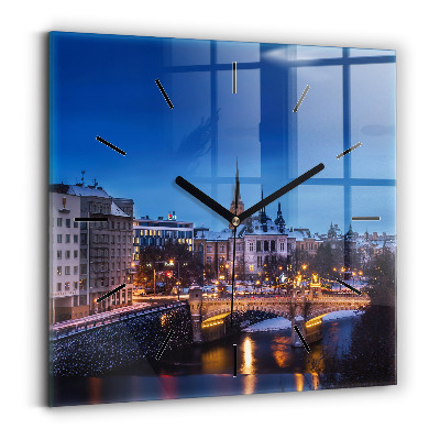 Négyzetes üvegóra 30x30 Panoráma Pilsen városára