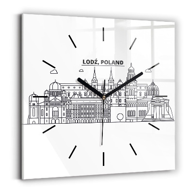 Négyzet alakú üvegóra 30x30 Łódź építészeti panoráma