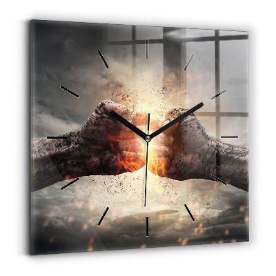 Négyzetes üvegóra 30x30 Fists Strength Power