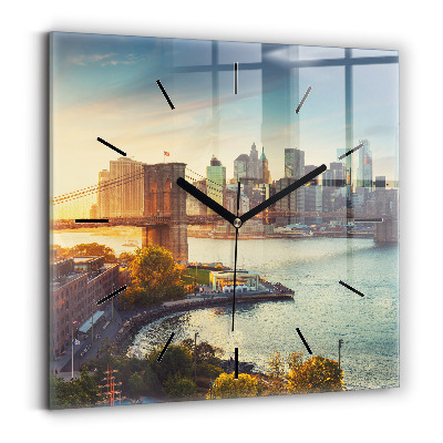 Szögletes fali üvegóra 30x30 New York Manhattan