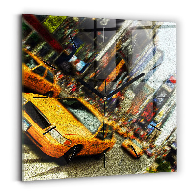 Szögletes fali üvegóra 30x30 New York-i taxik