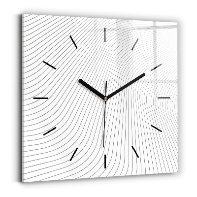 Négyzet alakú üvegóra 30x30 Absztrakt vonalak